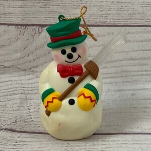 Vintage Avon Super Special Snowman Fiber Optic Broom Light Up Christmas Ornament
